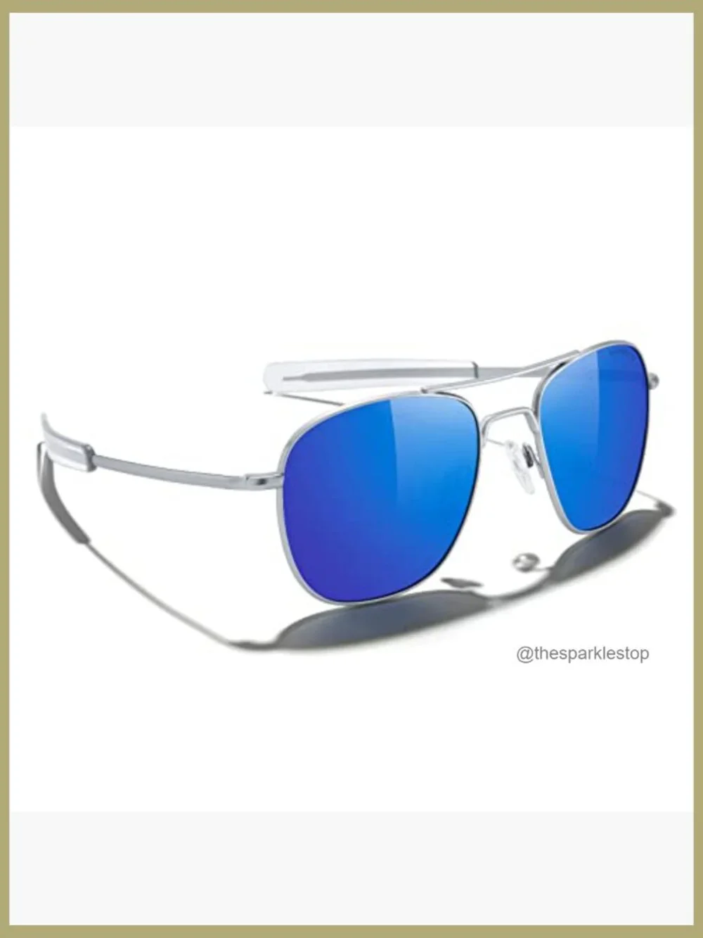 Metal Frame Polarized Sunglasses Aviator Military Style Square